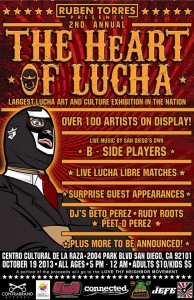 Heart of Lucha art show 10-19-13 flyer