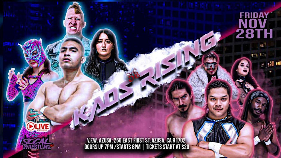 Santino Bros. Wrestling to present Kaos Rising in Azusa, CA tomorrow night